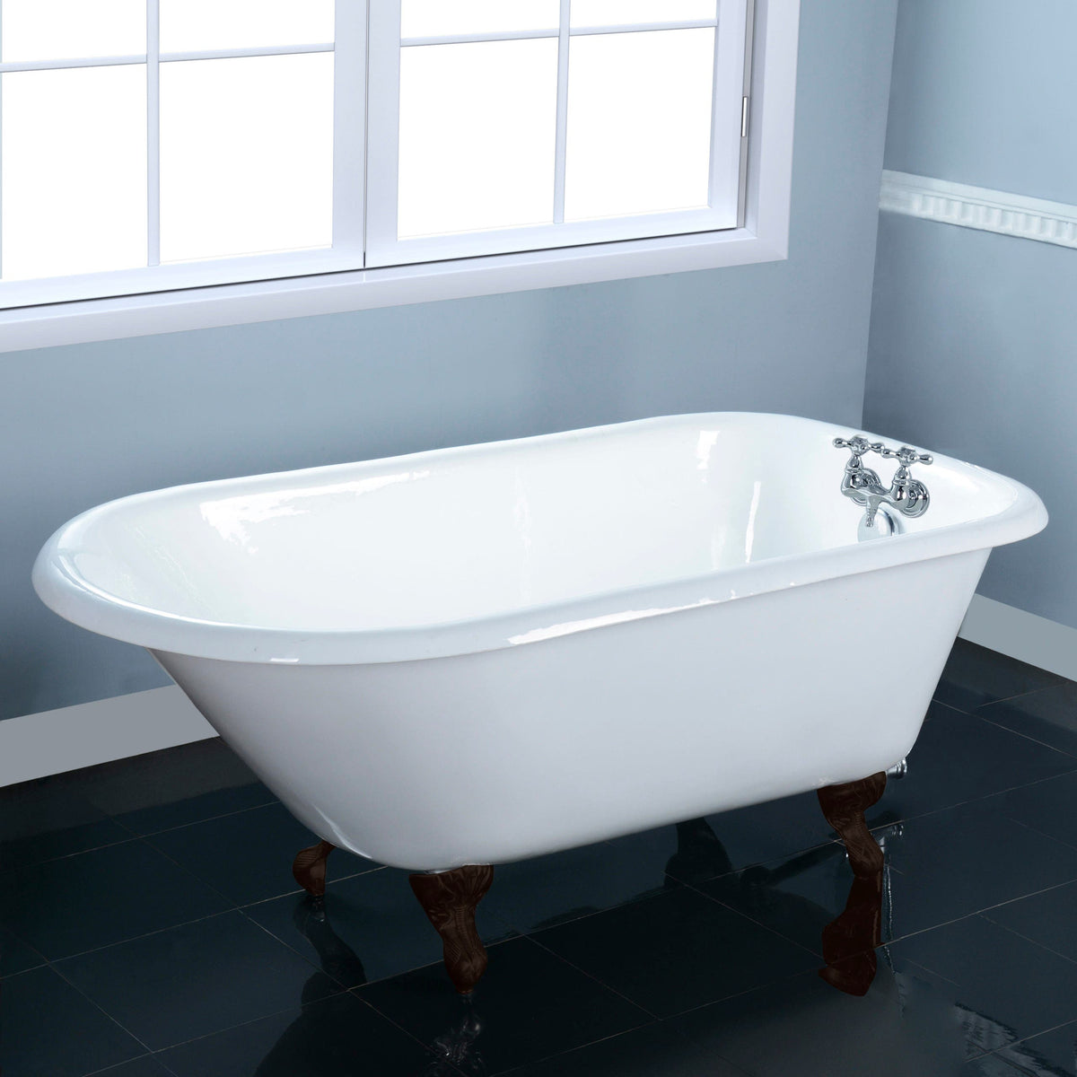 kingston-brass-aqua-eden-48-inch-cast-iron-roll-top-clawfoot-tub-with-3-3-8-inch-wall-drillings-white-oil-rubbed-bronze-vct3d483018nt5