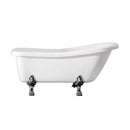 Kingston Brass Aqua Eden 67-Inch Acrylic Single Slipper Clawfoot Tub with 7-Inch Faucet Drillings, White/Polished Chrome VT7DE672826C1