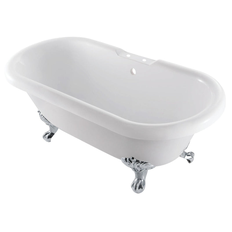 kingston-brass-aqua-eden-67-inch-acrylic-clawfoot-tub-with-7-inch-faucet-drillings-white-polished-chrome-vt7ds672924jnh1