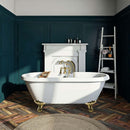 kingston-brass-aqua-eden-vt7ds672924jnh2-67-inch-acrylic-clawfoot-tub-with-7-inch-faucet-drillings-white-polished-brass