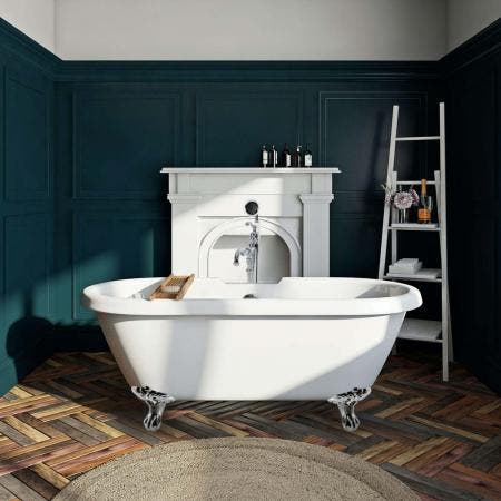 kingston-brass-qua-eden-67-inch-acrylic-clawfoot-tub-no-faucet-drillings-white-polished-chrome-vtds672924jnh1