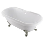 kingston-brass-aqua-eden-67-inch-acrylic-clawfoot-tub-no-faucet-drillings-white-brushed-nickel-vtds672924jnh8