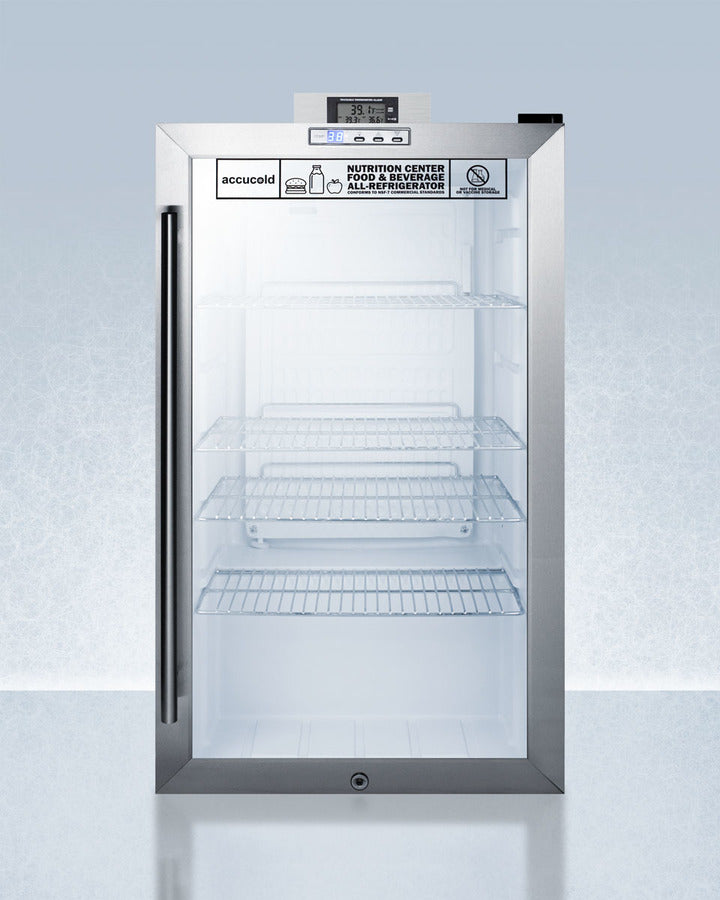 Accucold 19" Wide Nutrition Center Glass Door All-Refrigerator