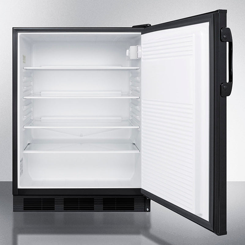 Accucold 24" Wide All-Refrigerator with Auto Defrost and Black Exterior Open