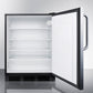 Accucold 24" Wide All-Refrigerator with Auto Defrost and Stainless Steel Exterior ADA Compliant