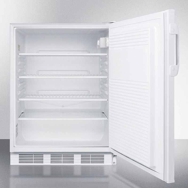 Accucold 24" Wide All-Refrigerator with Auto Defrost and White Exterior ADA Compliant