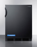 Accucold 24" Wide All-Refrigerator with Automatic Defrost and Black Exterior Front