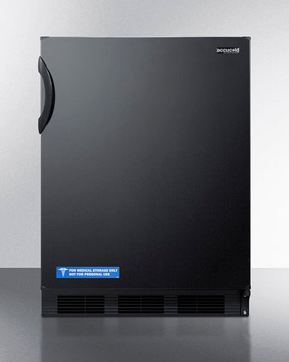 Accucold 24" Wide All-Refrigerator with Automatic Defrost and Black Exterior Front