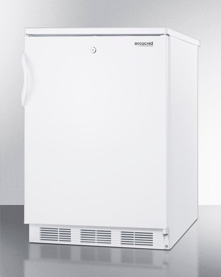 Accucold 24" Wide All-Refrigerator with Automatic Defrost and White Exterior