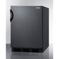 Accucold 24" Wide All-Refrigerator with Automatic Defrost Operation and Black Exterior