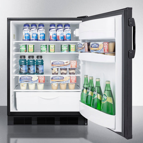 Accucold 24" Wide All-Refrigerator with Automatic Defrost Operation and Black Exterior