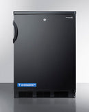 Accucold 24" Wide All-Refrigerator with Front Lock and Black Exterior