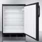 Accucold 24" Wide All-Refrigerator with Front Lock and Black Exterior