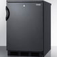 Accucold 24" Wide All-Refrigerator with Front Lock and Black Exterior