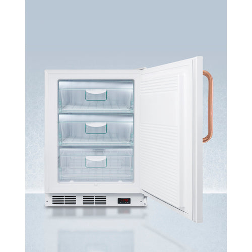 Accucold 24" Wide Built-In All-Freezer with Antimicrobial Pure Copper Handle, ADA Compliant 