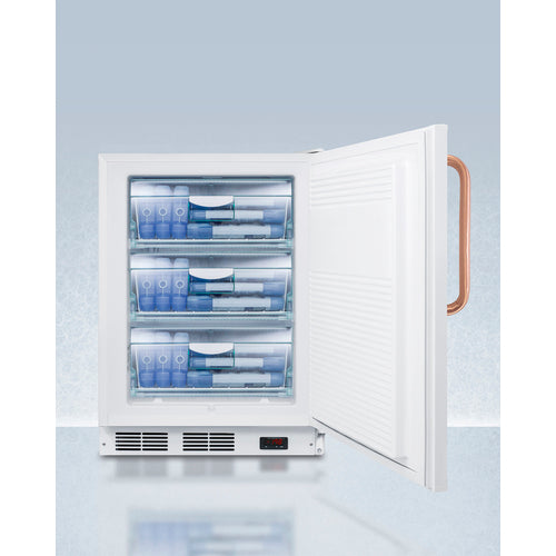 Accucold 24" Wide Built-In All-Freezer with Antimicrobial Pure Copper Handle, ADA Compliant 