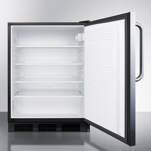 Accucold 24" Wide Built-In All-Refrigerator ADA Compliant Auto Defrost with Stainless Steel Exterior