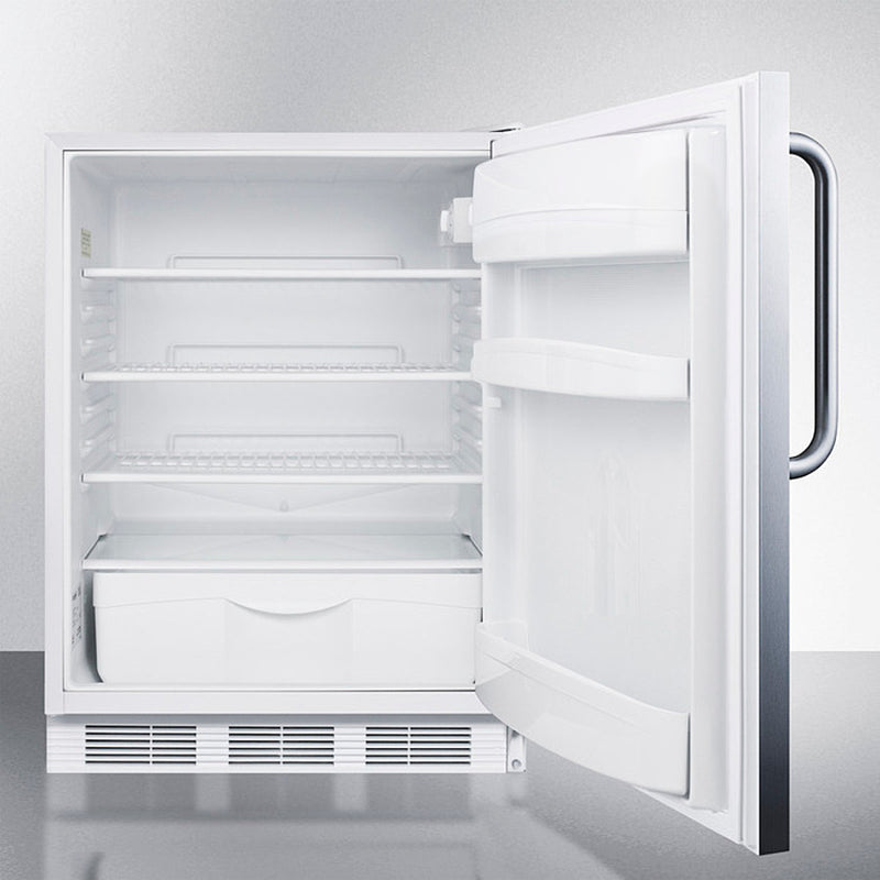Accucold 24" Wide Built-In All-Refrigerator ADA Compliant with Auto Defrost and Stainless Steel Exterior