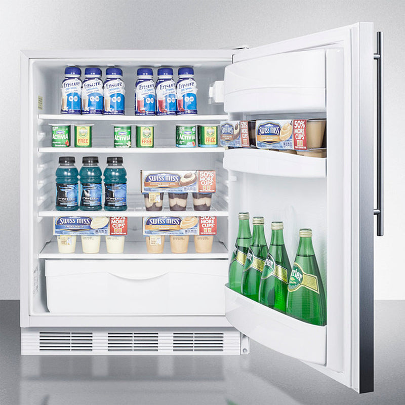 Accucold 24" Wide Built-In All-Refrigerator ADA Compliant with Thin Handle Full