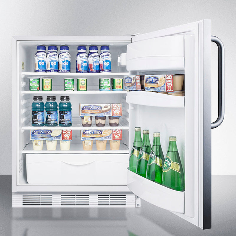 Accucold 24" Wide Built-In All-Refrigerator ADA Compliant with Towel Bar Handle Full