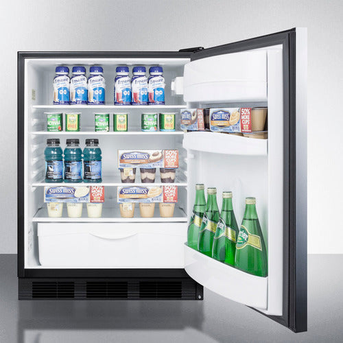 Accucold 24" Wide Built-In All-Refrigerator Auto Defrost with Stainless Steel Door - FF6BK7SSHH