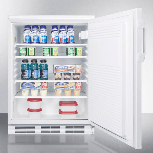 Accucold 24" Wide Built-In All-Refrigerator in White Exterior