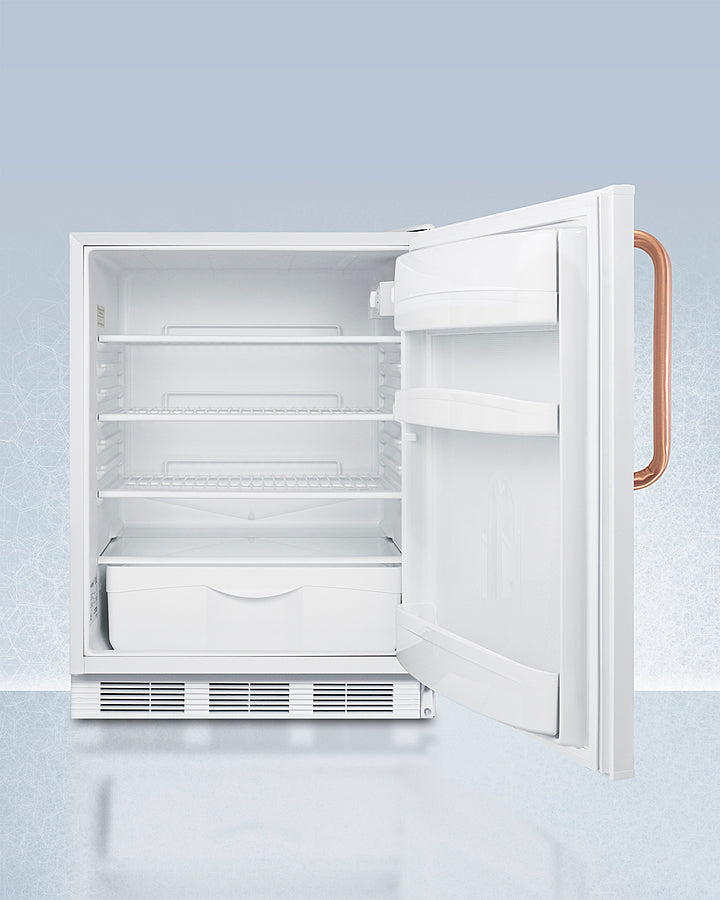 Accucold 24" Wide Built-In All-Refrigerator with Antimicrobial Pure Copper Handle ADA Compliant