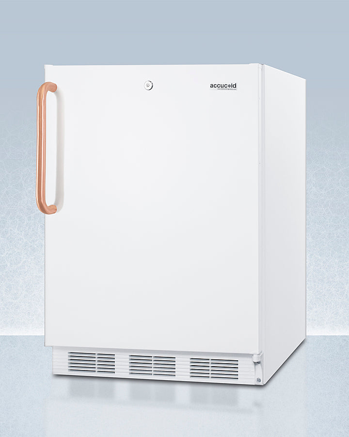 Accucold 24" Wide Built-In All-Refrigerator with Antimicrobial Pure Copper Handle ADA Compliant Angle