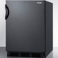 Accucold 24" Wide Built-In All-Refrigerator with Auto Defrost and Black Exterior