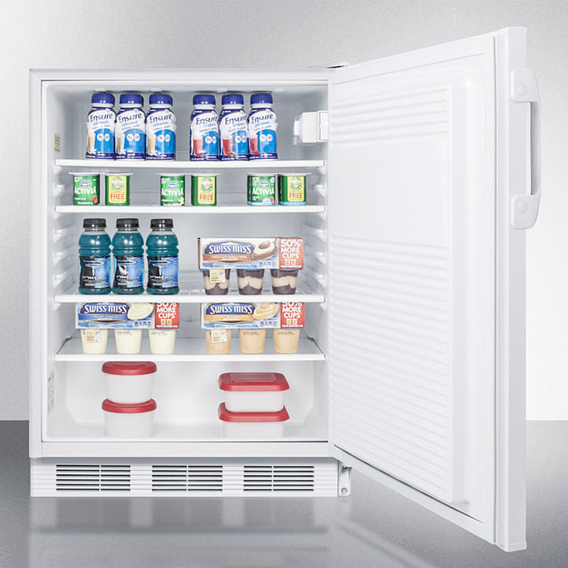 Accucold 24" Wide Built-In All-Refrigerator with Auto Defrost and White Exterior