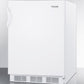 Accucold 24" Wide Built-In All-Refrigerator with Automatic Defrost and White Exterior ADA Compliant Angle