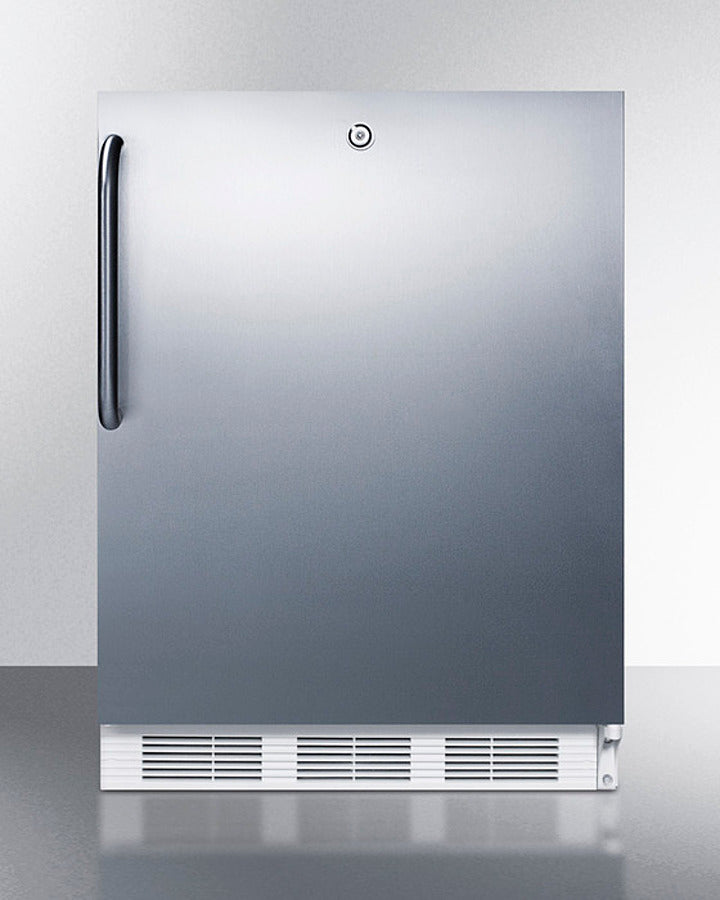 Accucold 24" Wide Built-In All-Refrigerator with Front Lock and Stainless Steel Exterior