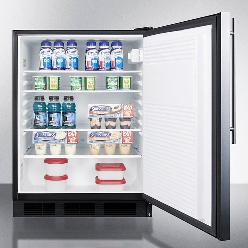 Accucold 24" Wide Built-In All-Refrigerator with Thin Handle ADA Compliant Full