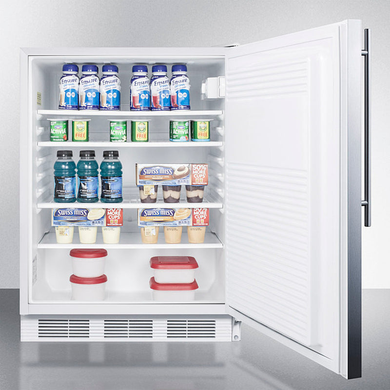 Accucold 24" Wide Built-In All-Refrigerator with Thin Handle ADA Compliant Full