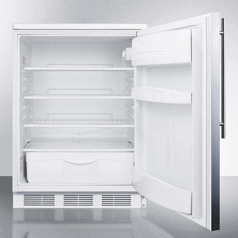 Accucold 24" Wide Built-In All-Refrigerator with Thin Handle Open