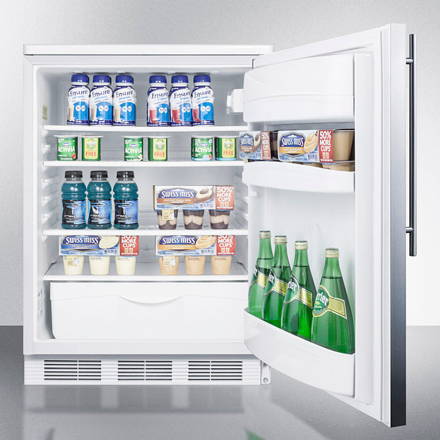 Accucold 24" Wide Built-In All-Refrigerator with Thin Handle