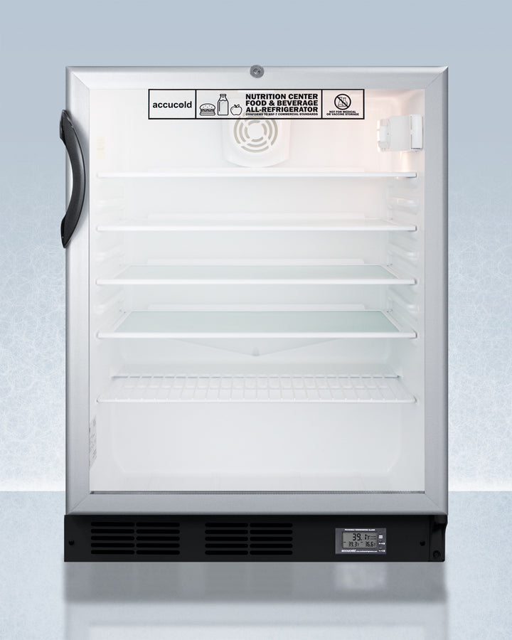 Accucold 24" Wide Nutrition Center Built-In Glass Door All-Refrigerator ADA Compliant