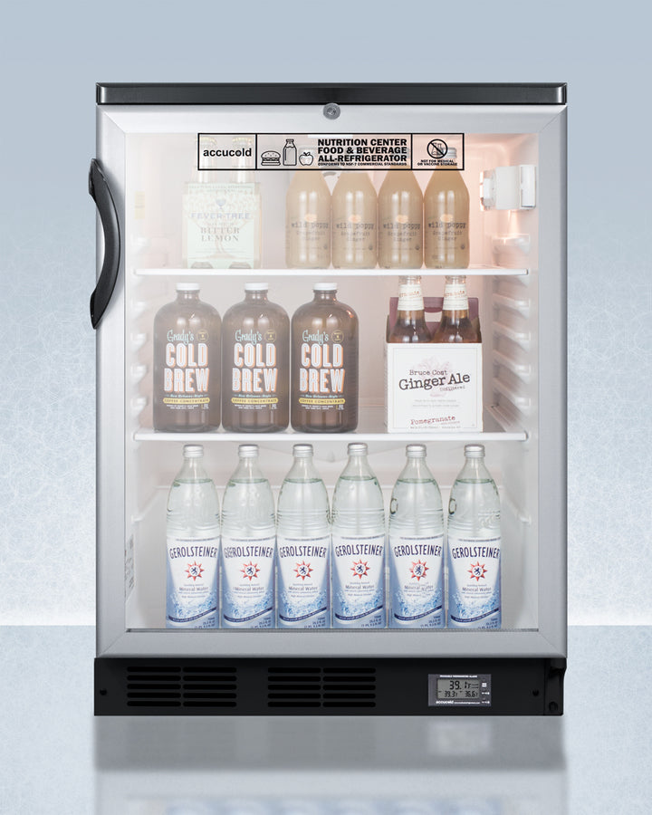 Accucold 24" Wide Nutrition Center Built-In Glass Door All-Refrigerator