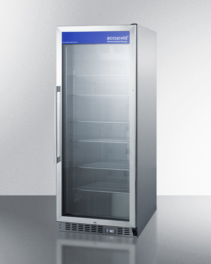 Accucold 24" Wide Pharmacy Refrigerator in Stainless Steel Angle