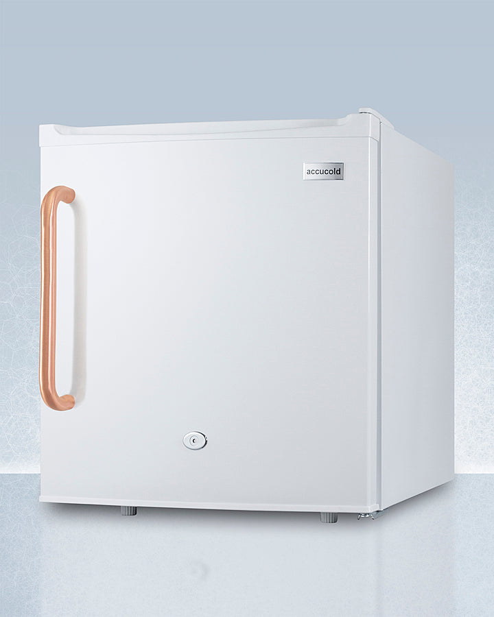 Accucold Compact All-Refrigerator with Antimicrobial Pure Copper Handle Angle