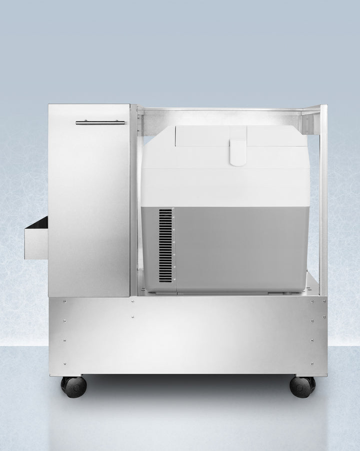 Accucold Stainless Steel Cart with Portable Refrigerator/Freezer