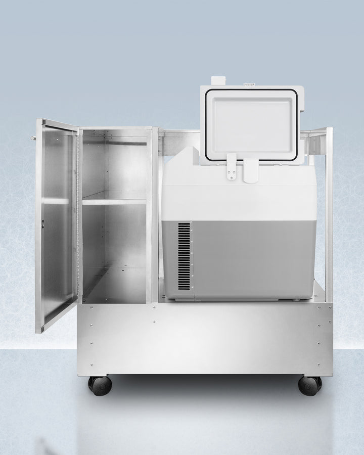 Accucold Stainless Steel Cart with Portable Refrigerator/Freezer