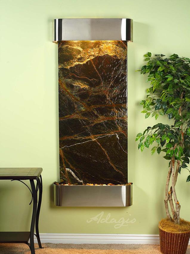 ADAGIO Inspiration Falls Round Stainless Steel Green Marble 
