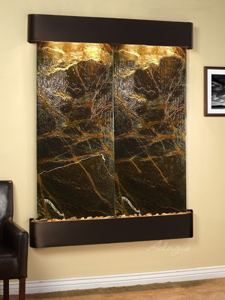 Adagio Majestic River Round Blackened Copper Green Marble