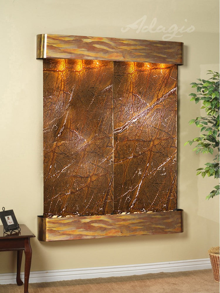 Adagio Majestic River Round Rustic Copper Brown Marble 