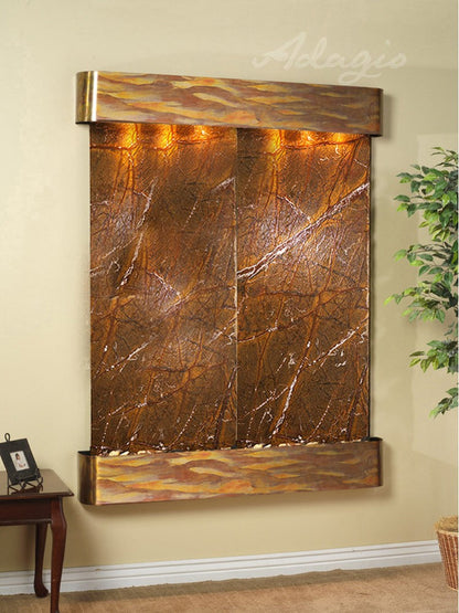 Adagio Majestic River Round Rustic Copper Brown Marble 
