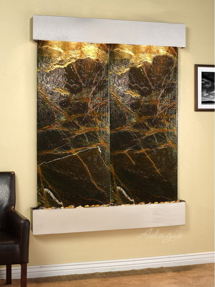 Adagio Majestic River Square Stainless Steel Green Marble