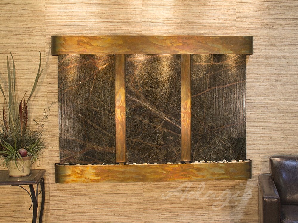 Adagio Olympus Falls Round Rustic Copper Green Marble