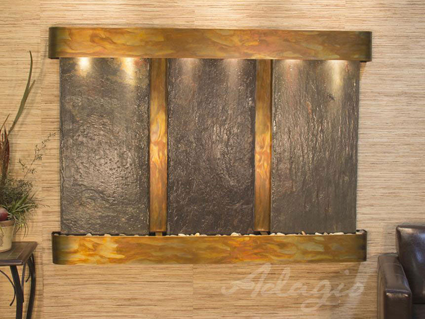Adagio Olympus Falls Round Rustic Copper Multi Color Natural Slate