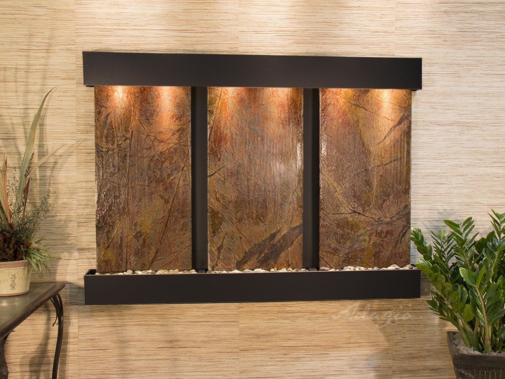 Adagio Olympus Falls Square Blackened Copper Brown Marble
